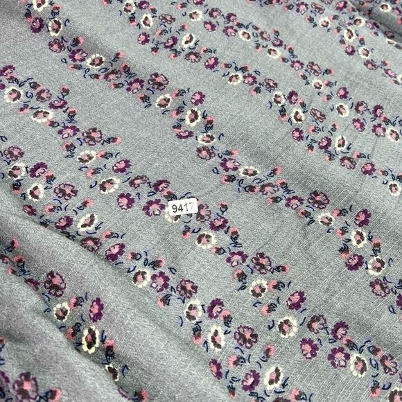 Free People Shirt Dress Womens Medium Gray Floral Long Sleeve Button Up - Picture 12 of 12